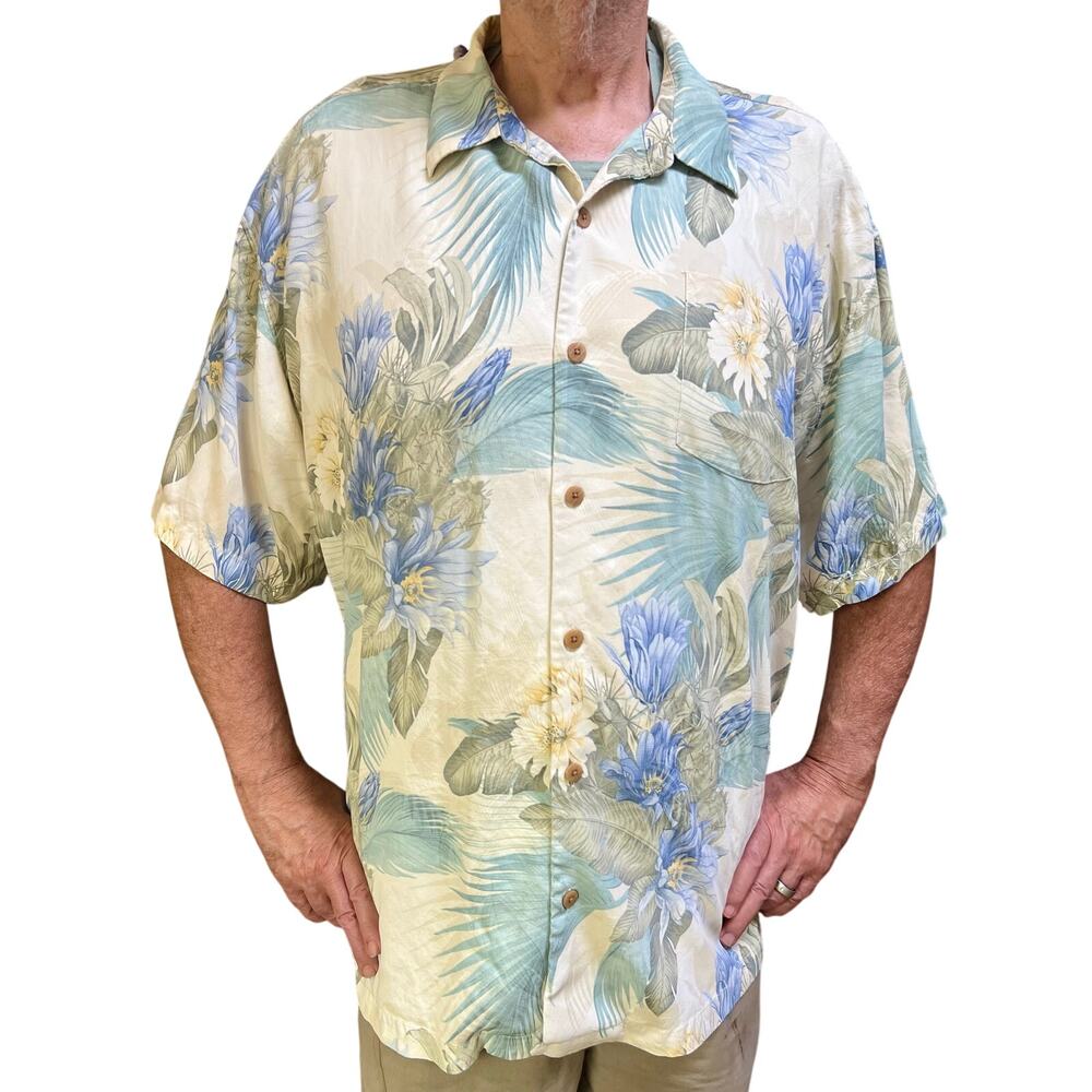 Tommy Bahama 100% Silk Floral Island Men's Shirt Resort Wear Vacation XXL